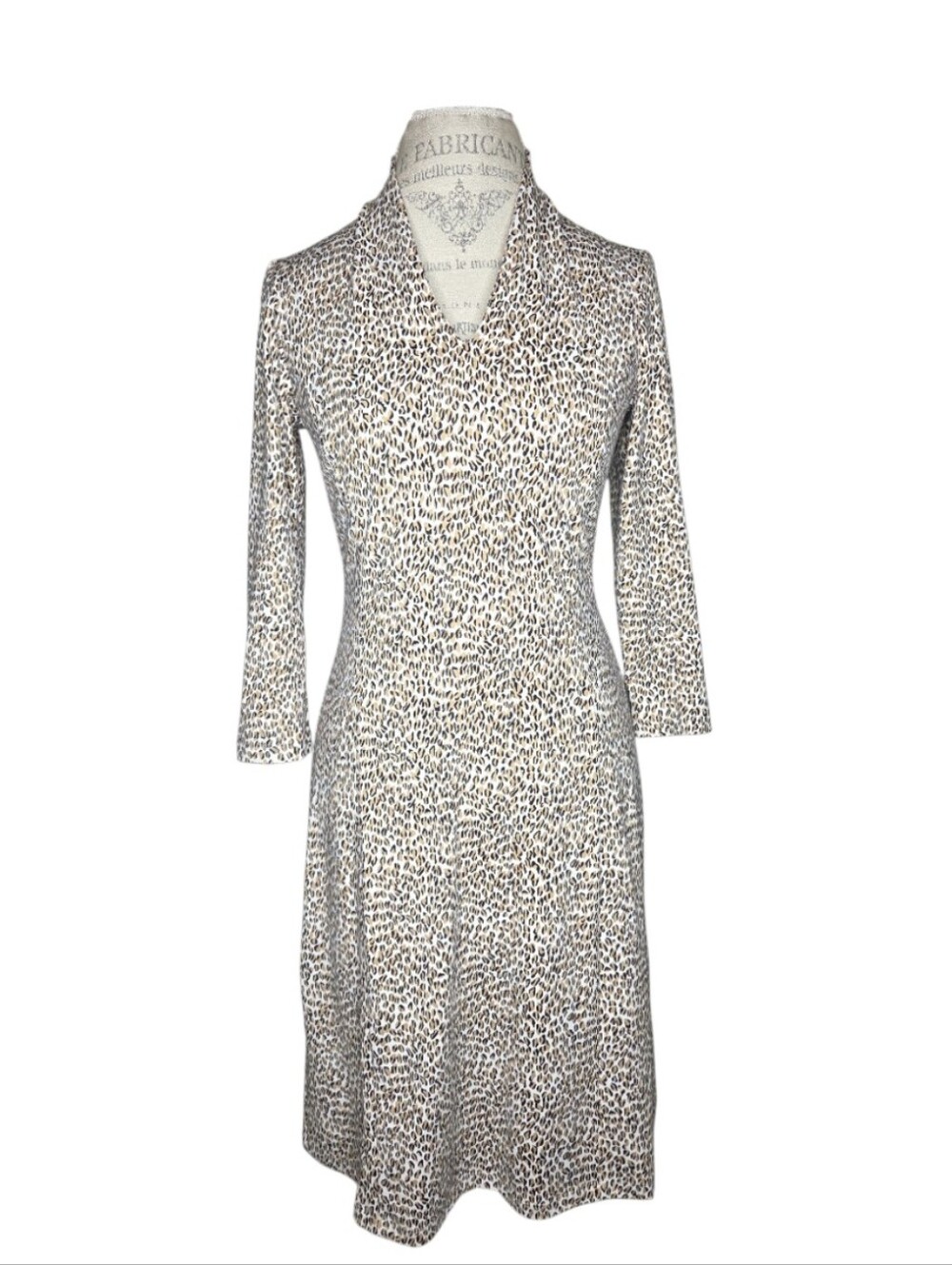 J McLaughlin Catalina Cloth Animal Print V Neck Dress Size S